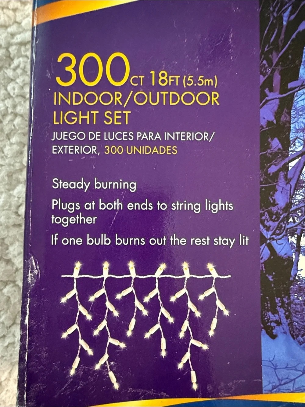 Holiday Time Clear Icicle Lights - White Bulbs